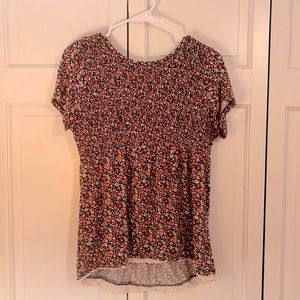 Rewind Floral Print Short-Sleeve Tee